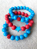 Red and Blue Beaded Bracelet