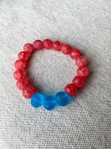 Red and Blue Bead Bracelet