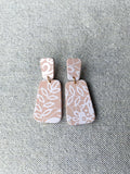 Pink and White Clay Earrings