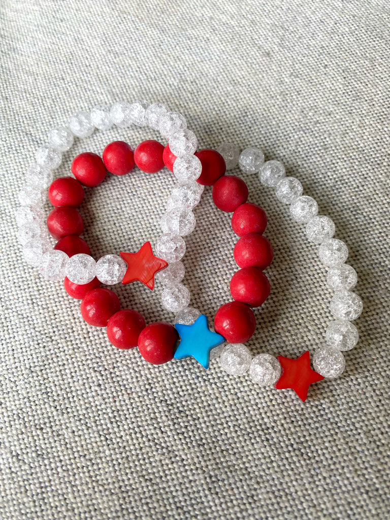 Red and White Star Bracelet