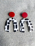Red, White, And Black Earrings