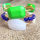Blue Crystal Wire Bangle