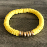 Yellow Vinyl Heishi Bead Bracelet