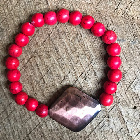 Red and Copper Bracelet