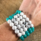 Turquoise and White Howlite Beaded Bracelets