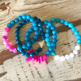 Pink and Turquoise Agate Bracelet
