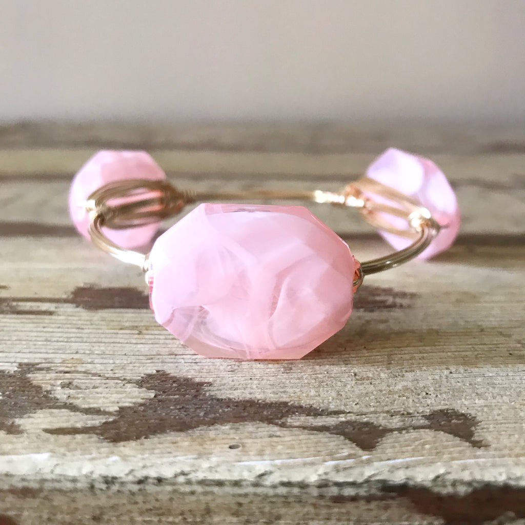 Pink Acrylic Bead Bangle