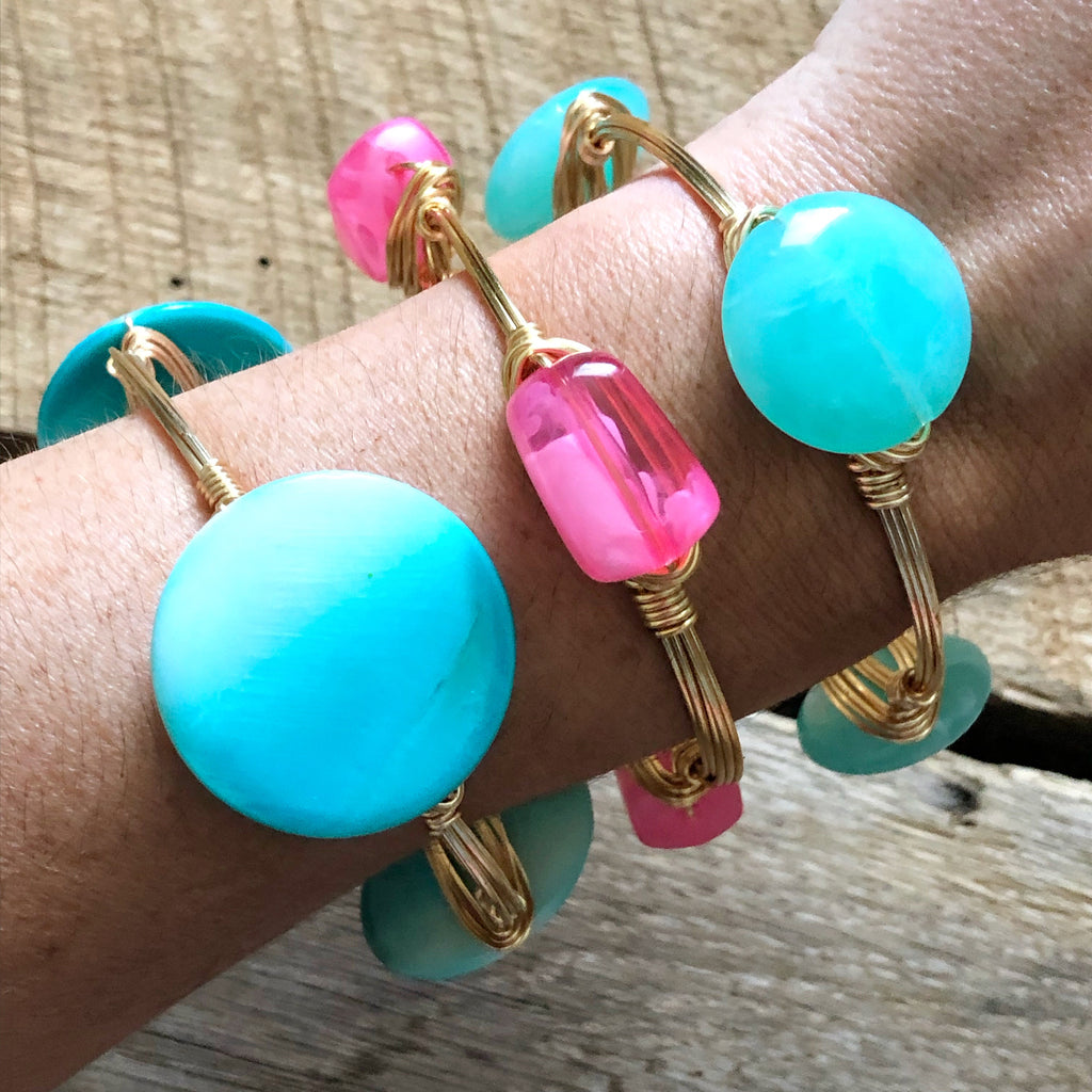 Turquoise Ombré Bead Bangle