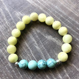 Yellow and Mint Beaded Bracelet