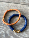 Navy Blue Vinyl Heishi Bead Bracelet
