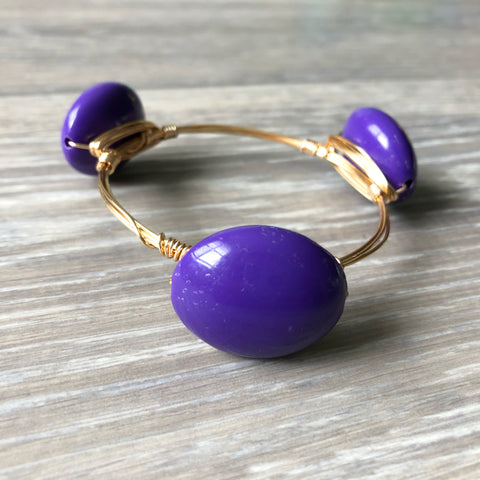 Purple Acrylic Bead Bangle
