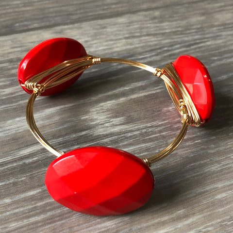 Red Acrylic Bead Bangle