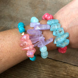 Purple and Mint Crystal Bracelet