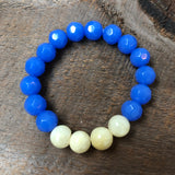 Yellow and Blue Beaded Bracelet