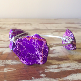 Purple Jasper Slab wire wrap bracelet