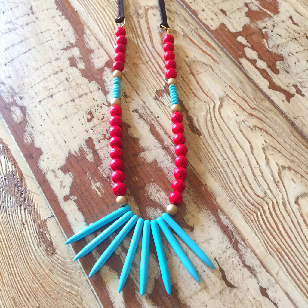 Turquoise spike necklace